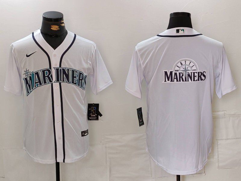 Men Seattle Mariners Blank White Game 2024 Nike MLB Jersey style 1